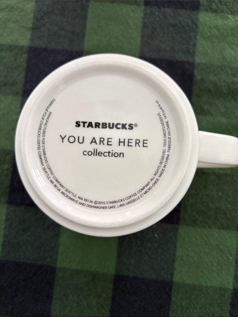 Starbucks Pike Place Market White Mug with Brown and Light Blue Accents - Picture 2 of 2